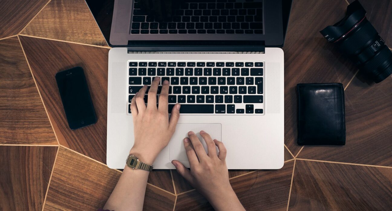 person using MacBook Pro
